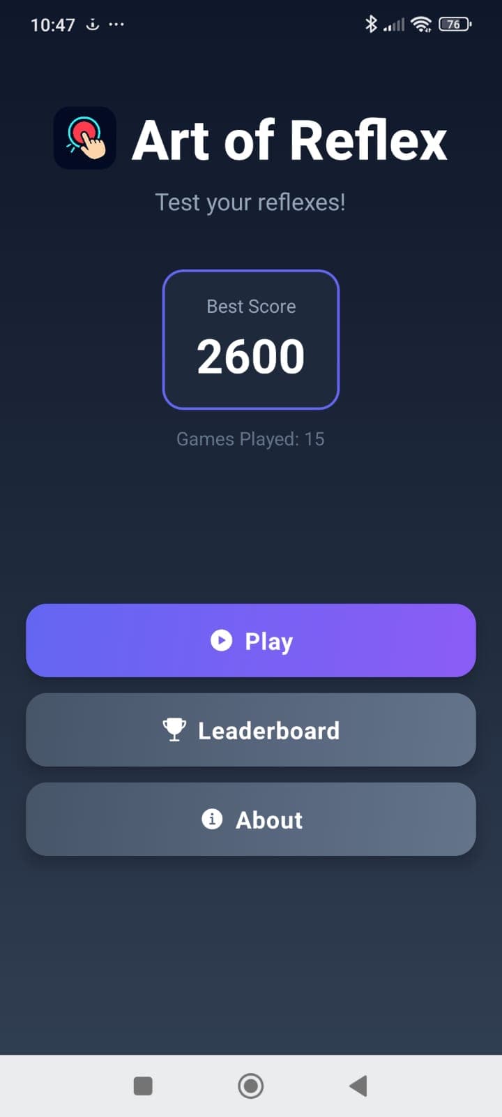 Art of Reflex - Écran de jeu