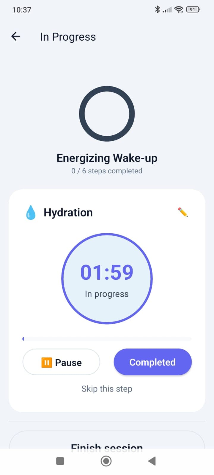 Suivi de progression des routines dans Routine App