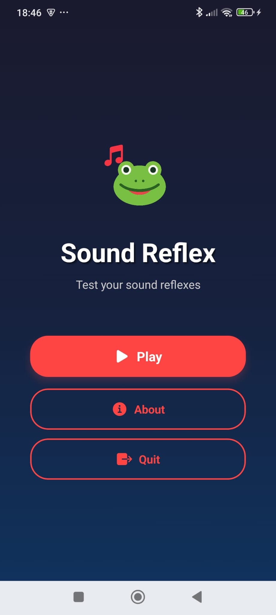 Sound Reflex - Écran d'accueil