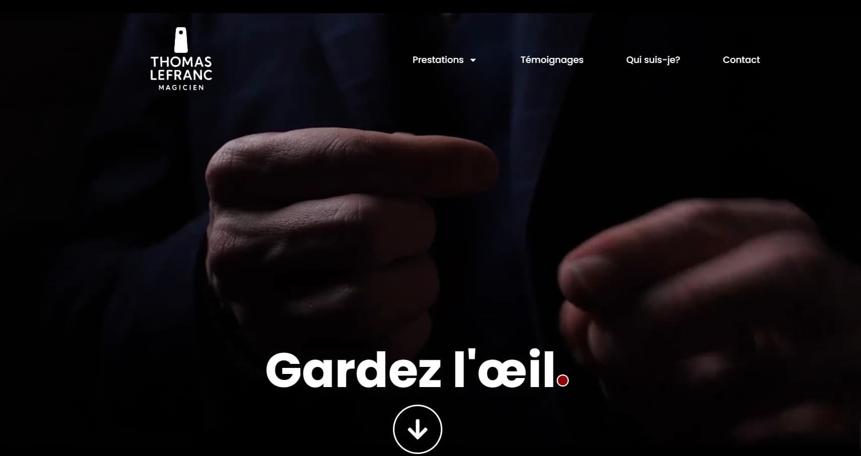 Refonte du site de Thomas Lefranc Magicien